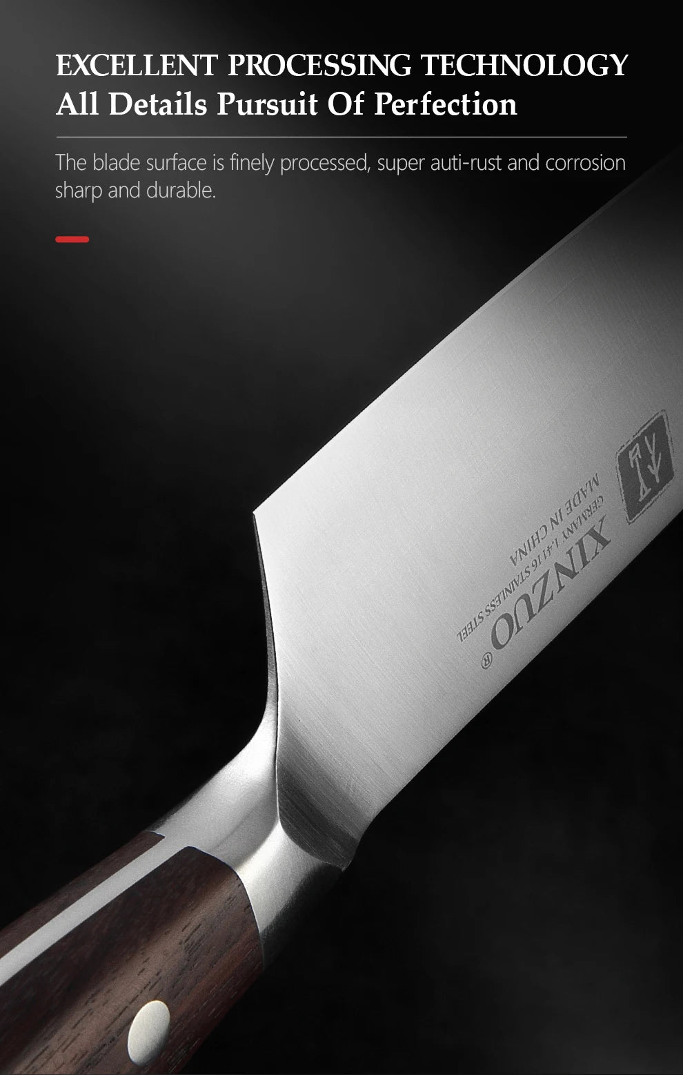 XINZUO 8'' Chef Knife German DIN 1.4116 Steel Kitchen Knives Stainless Steel Meat