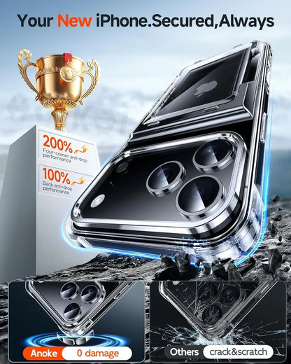 Case For iPhone 17 Pro Max 17 Air 16 Pro Max 15 Pro 15 14 Wallet Card Holder Slide Slot Slim Hard PC Heavy Duty Protective Cover