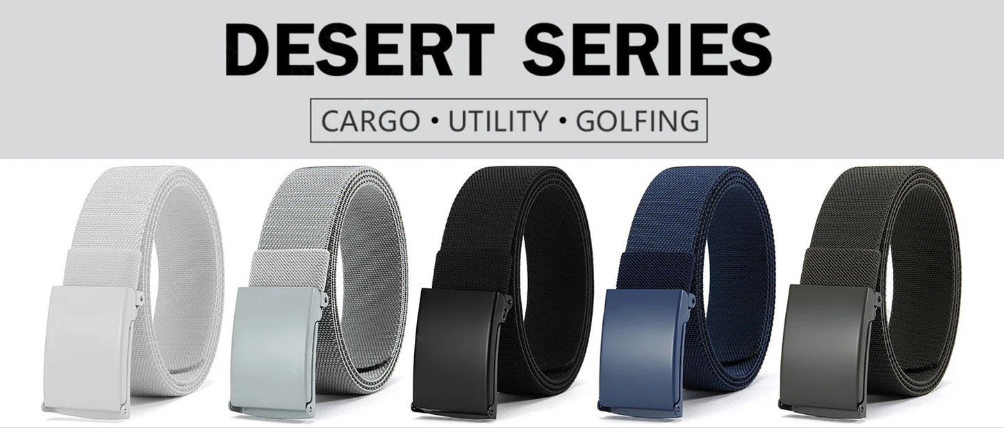 Men Female Belts Military Nylon Adjustable Belt Outdoor Travel Tactical Waist Belt with Plastic Buckle for Pants 125cm