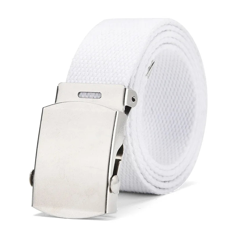 Outdoor Canvas Belt for Men - Breathable Camouflage Sports Waistband with Alloy Buckle, Unisex Youth Wear Resistant Straps