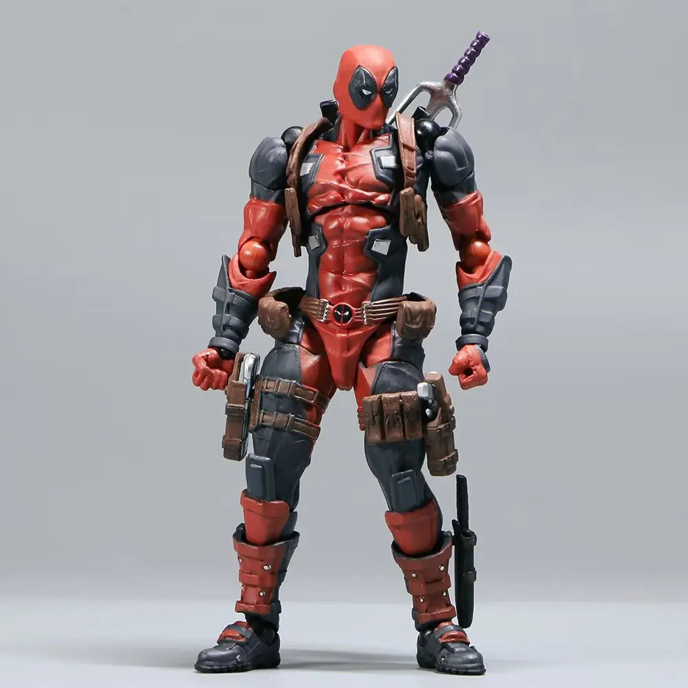AMAZING YAMAGUCHI Deadpool & Wolverine 2.0 Grey Action Figure Mutants Joint Movable KAIYODO Wade Model Movie Toys for Kids Gift
