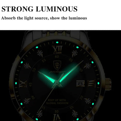 POEDAGAR Luxury Woman Watch Waterproof Stainless Steel Luminous Date Ladies Watch Fashion Simple Casual Women’s Quartz Watches