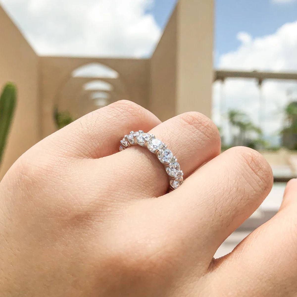 4.0mm  Moissanite Diamond Ring 925 Sterling Silver Classic Wedding Ring Single Head Ring Women's Wedding Jewelry Gift