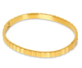 Bamboo Beads Punk Gold Plated Bangle for Women Men Trendy Stainless Steel Metal Bracelets Geometric Round Bead Jewelry Accessory