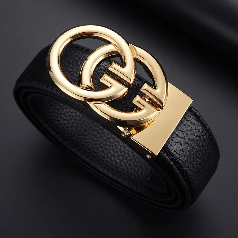 Luxury Brand Famous Genuine Leather Male Belts Business Men Belts for Pants Jeans Strap High Quality Designers Double G Buckle