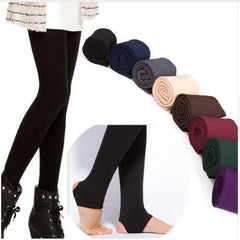 Autumn Winter Woman Thick Warm Leggings Candy Color Brushed Charcoal