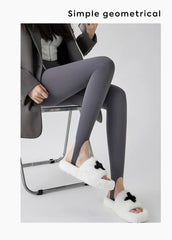 Autumn Winter Rabbit Fleece Thicken Boots Leggings Women