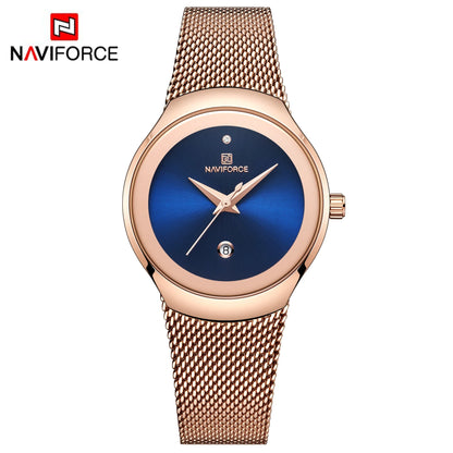 NAVIFORCE Watch Women Fashion Dress Quartz Watches Lady Stainless Steel Waterproof Wristwatch Simple Girl Clock Relogio Feminino