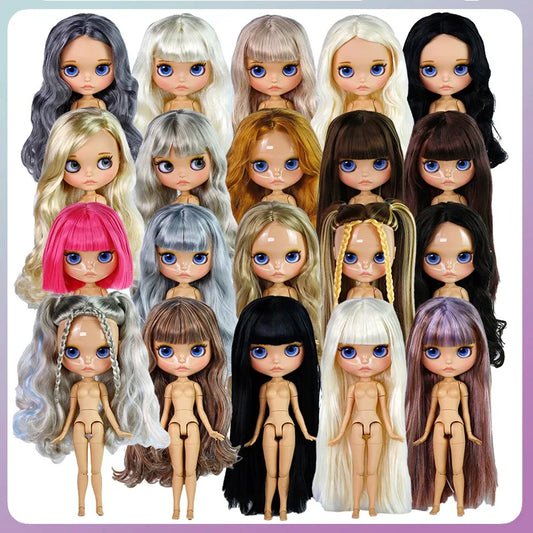 ICY DBS Blyth Doll Tan Skin Matte Face Glossy Face Pouting Lips 30CM BJD 19 Joints Body Doll DIY Make Up Costume Doll Gift Toy