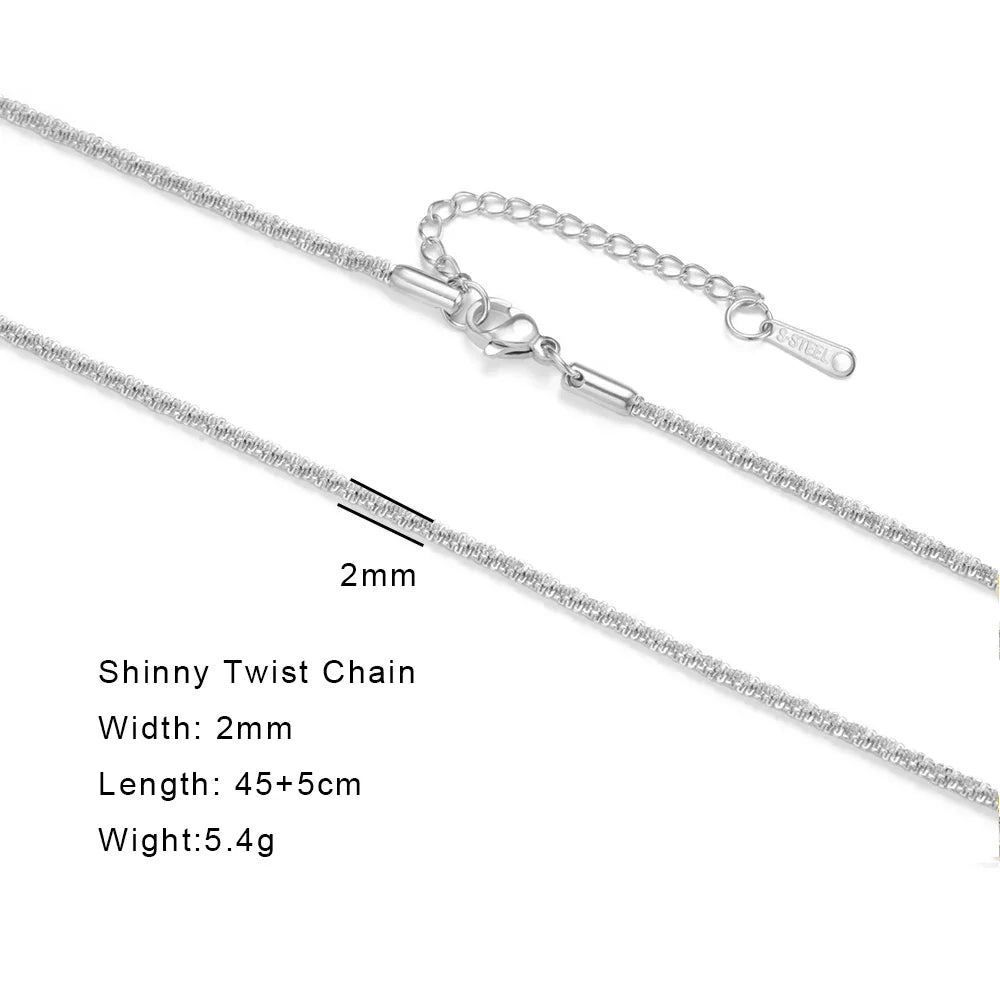 Skyrim Stainless Steel Gold Color Chain Necklace Women Minimalist Cuban Paperclip Twisted Snake Chain Fashion Jewelry Wholesale