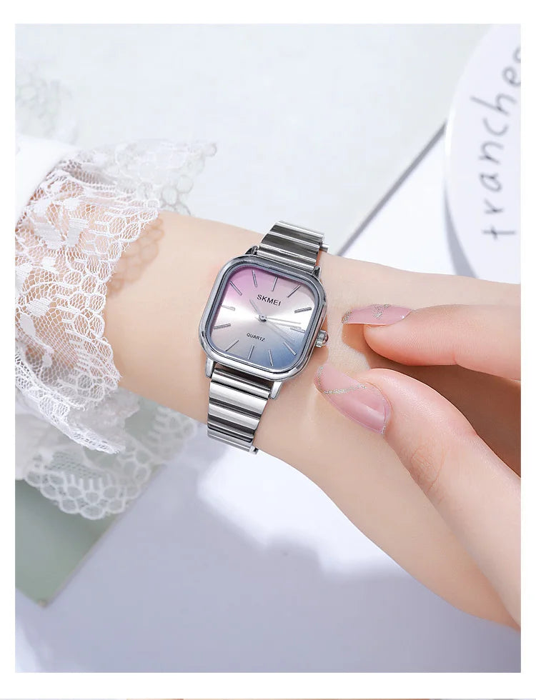 Skmei Women’s Bracelet Quartz Watches Luxury Stainless Steel Strap Waterproof Casual Analog Wristwatch Fashion Female Time