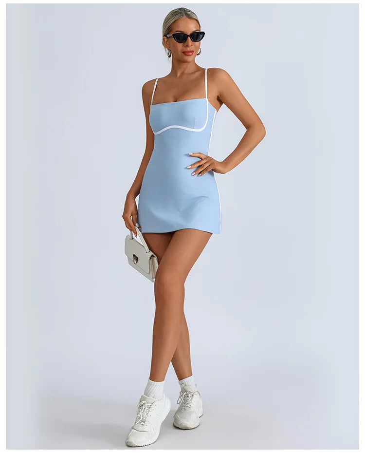 Golf Tennis Dress with Pad Sports Set Yoga for Women Workout Pickleball Clothing Badminton Skorts Activewear