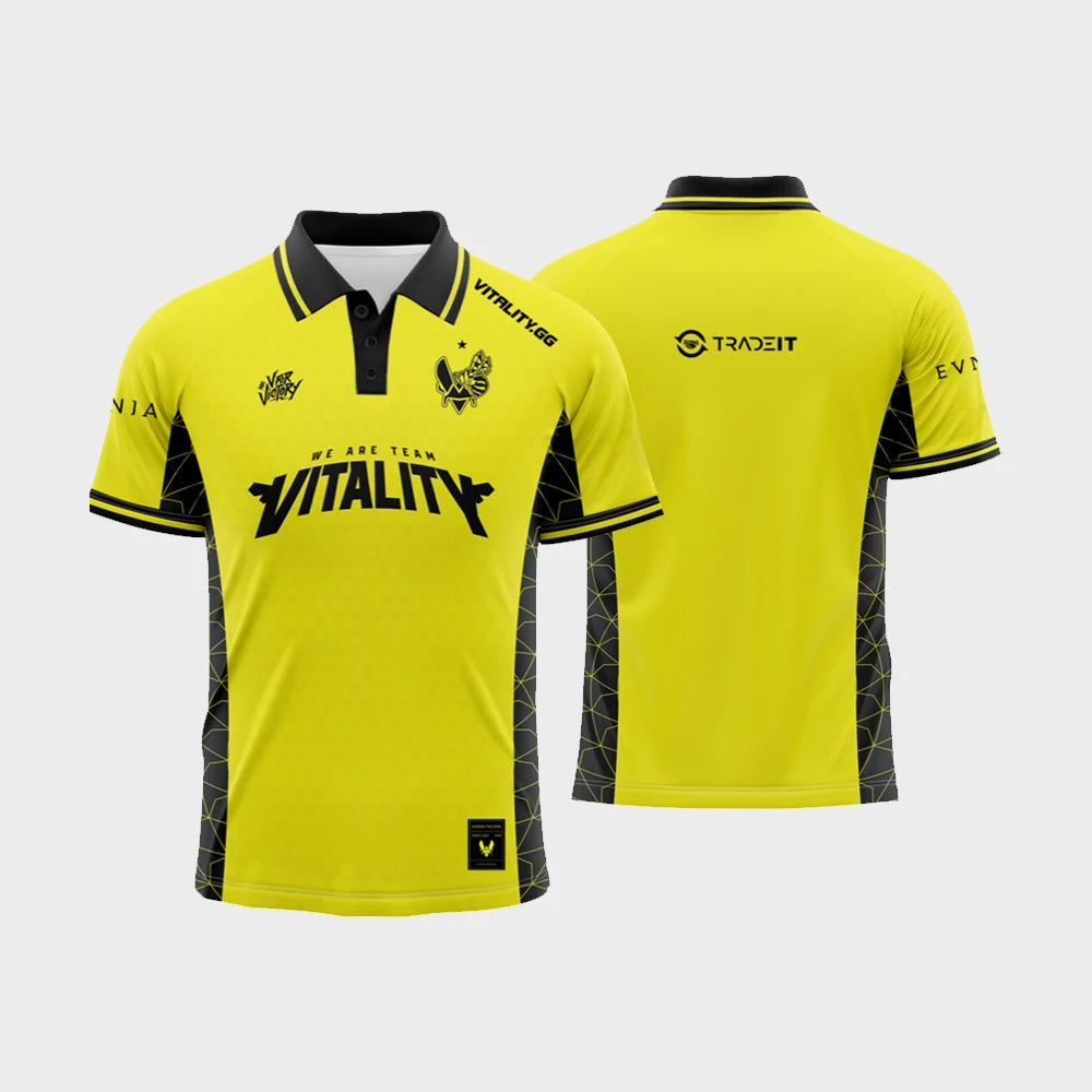 Team Vitality Esports Club 2025 Summer New Uniform CS2 Pro League Training Jersey ZywOo Men's Breathable Short-sleeved Boys Tops