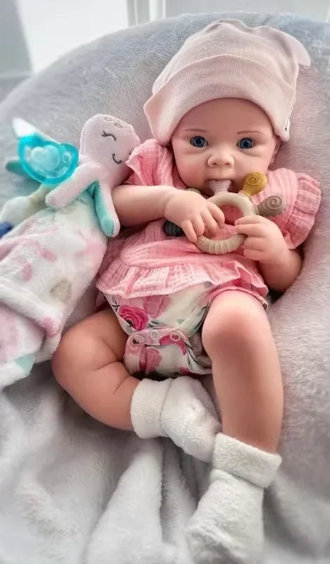 18Inch Open Mouth & Washable Bettie Solid Silicone  Reborn Girl Doll With Painted & Unpaint Skin  reborn tam silicon bebek Doll
