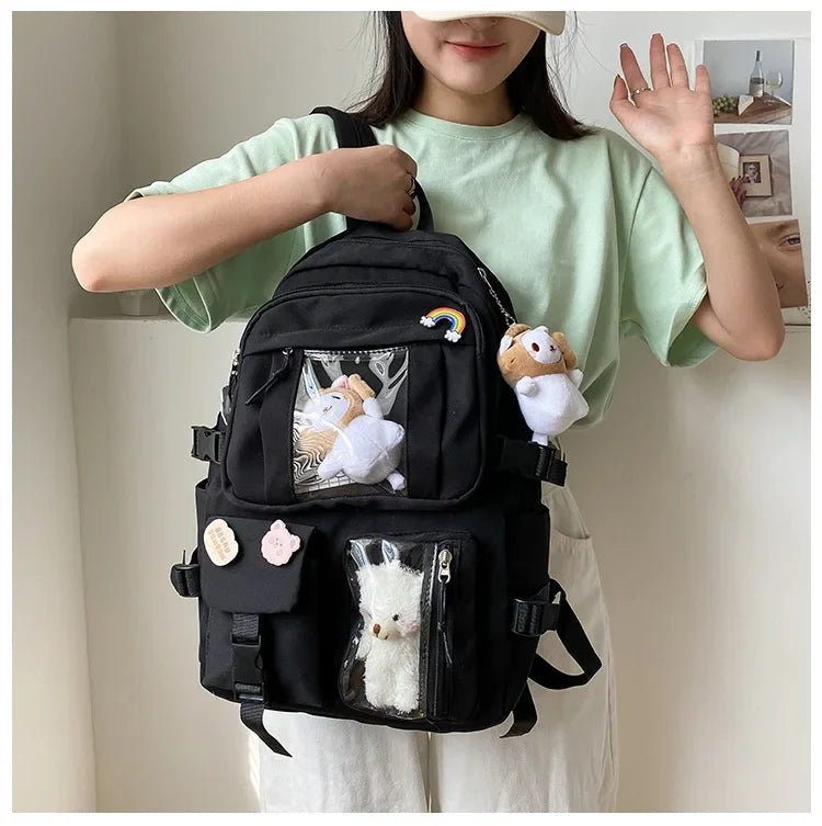Girl's large capacity backpack, unique and cute student backpack