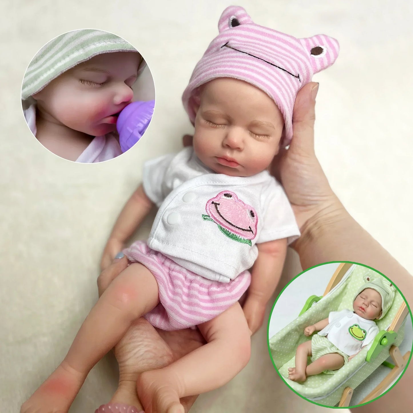 33cm Open Mouth Full Body Silicone Loulou Girl and Boy Newborn bebé de silicona cuerpo entero Handmade Lifelike Gifts for Kids