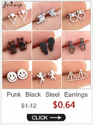 Mini Stainless Steel Earings Fashion Jewelry Cute Heart Music Leaf Bunny Sun Stud Earrings for Women Lion Ear Studs Pendientes