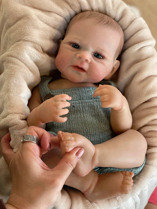 50cm Painted Elijah Bebe Reborn Boy With Full Body Vinyl  Soft Touch Feeling Lifelike Real Newborn Baby Dolls