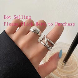925 Sterling Silver Rings Party Jewelry Vintage Charm Double Layer