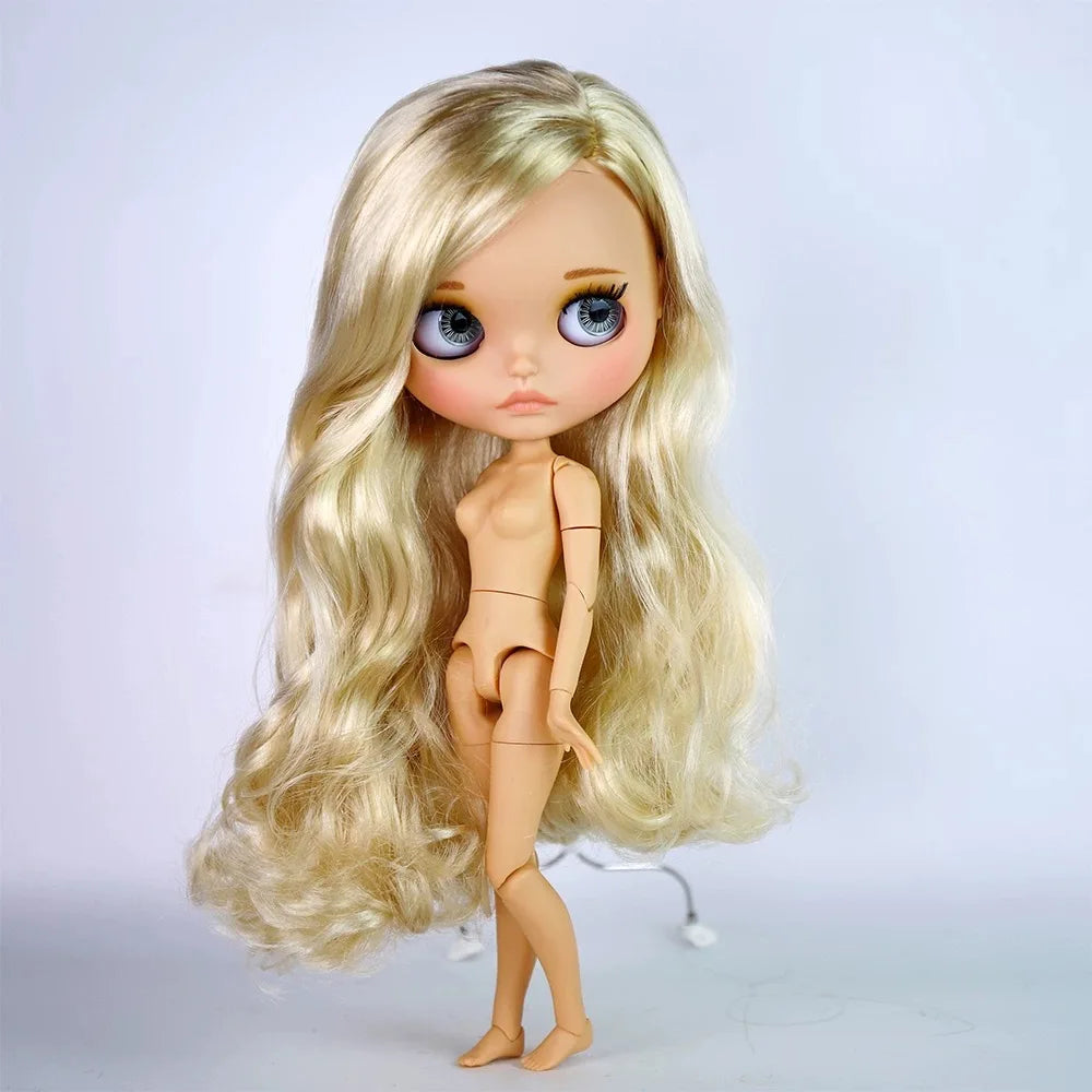ICY DBS Blyth Doll Tan Skin Matte Face Glossy Face Pouting Lips 30CM BJD 19 Joints Body Doll DIY Make Up Costume Doll Gift Toy