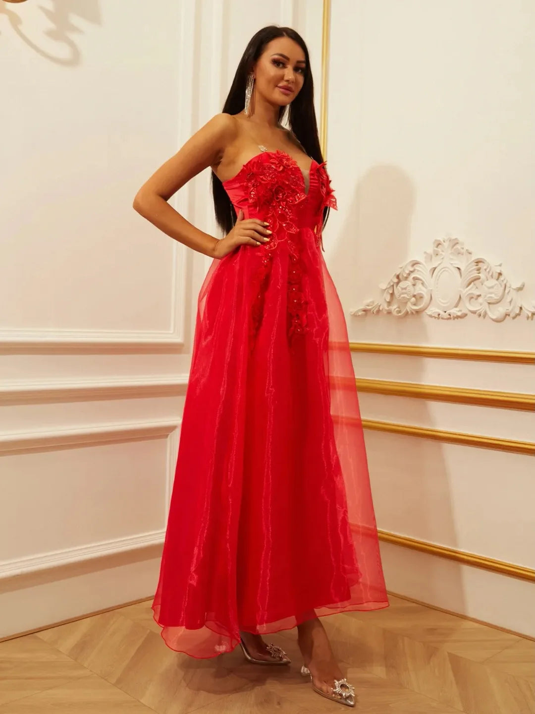 Evening wear Dresses: A-LINE Ankle-Length Sleeveless Sequin of Formal Dress Women
