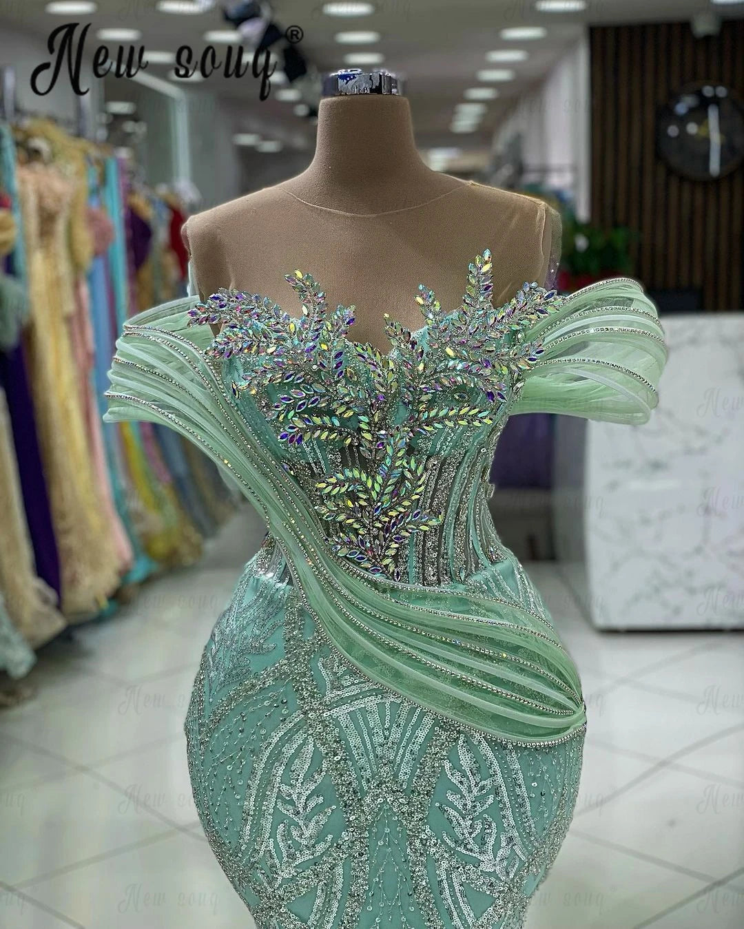 Homecoming Dresses: Evening Dress With Sparkly Crystals Mermaid Formal