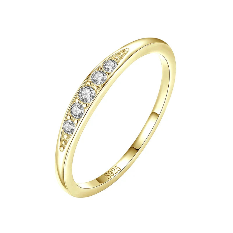 Ailmay 100% 925 Sterling Silver Classic Simple AAAAA Level Dazzling Zirconia Finger Rings For Women Wedding Statement Jewelry