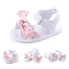 Baby Girls Summer Shoes Sandals Infant First Walkers Big Bow Floral Sneaker