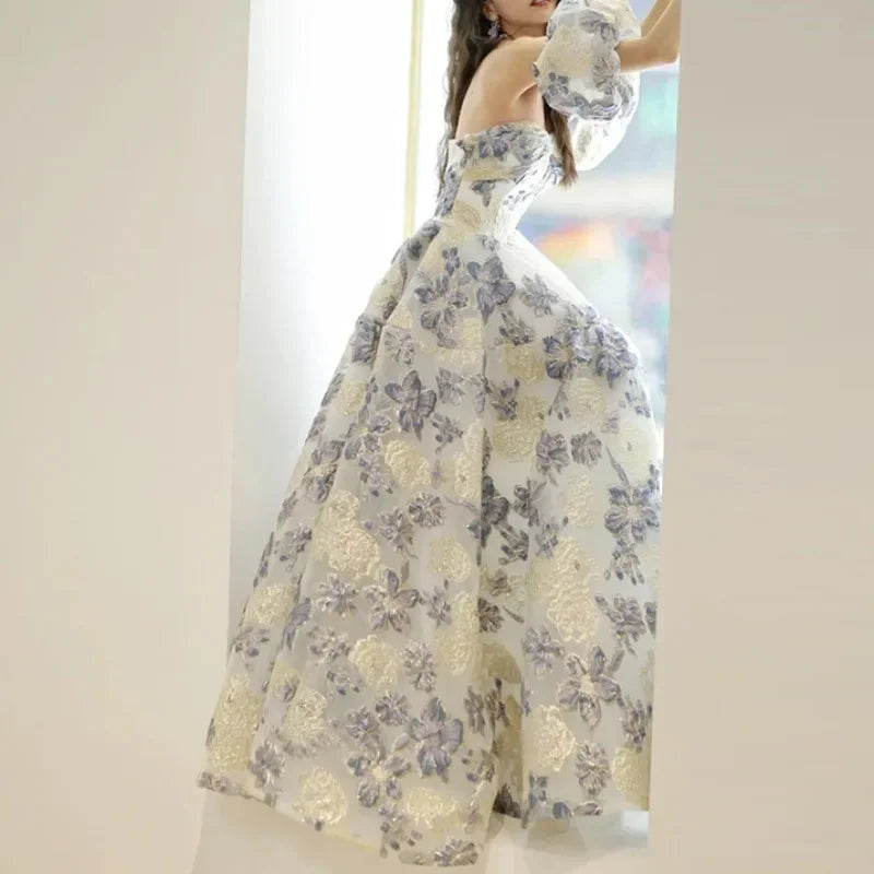 Homecoming Dresses: One Shoulder Flower Printed Satin Wedding Party Dresses