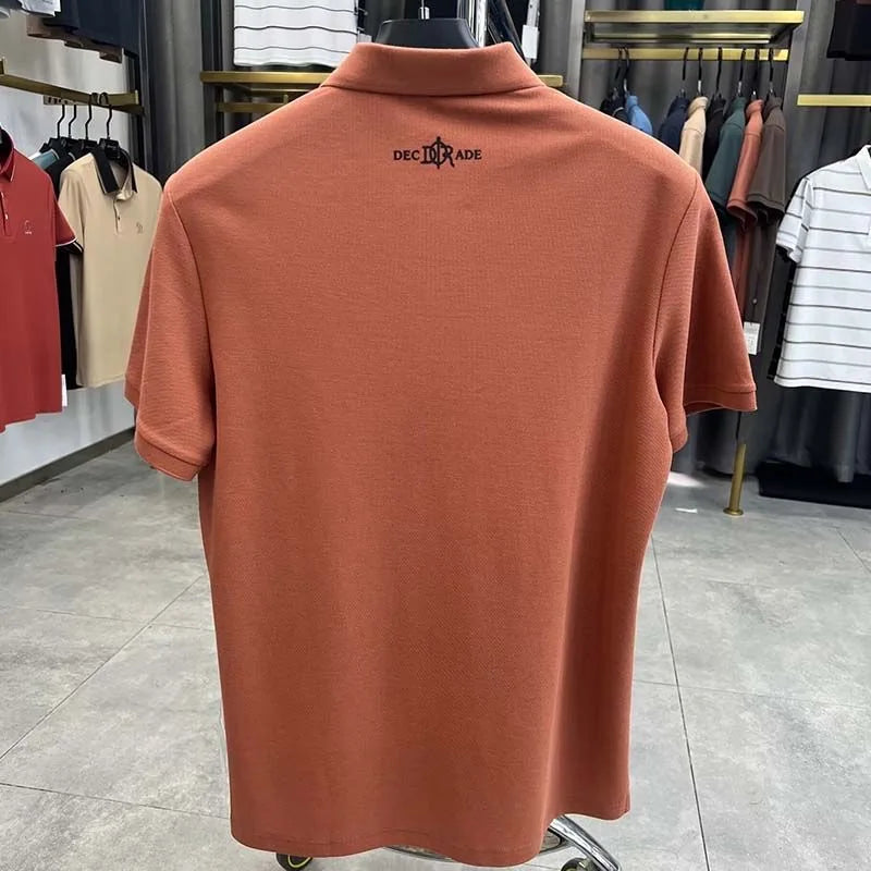 100% pure cotton high-end fashionable short sleeve summer new high-quality men's business casual polo shirt luxury brand T-shirt
