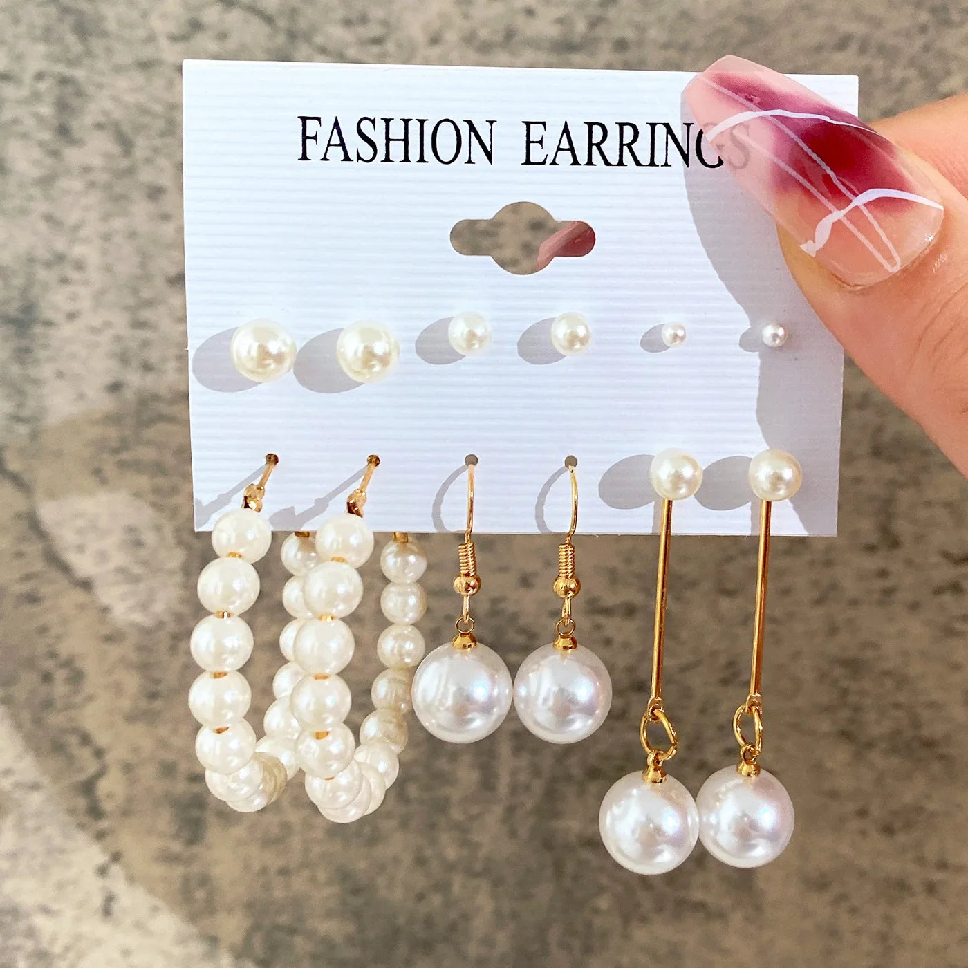 Fashionable Pearl Note Butterfly Geometric Tassel Stud Earrings Women Suit Elegant Charm Engagement Party Jewelry