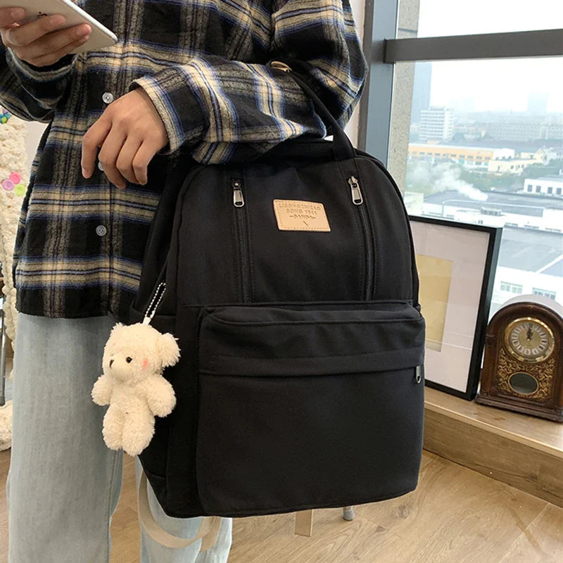 DIEHE Solid Color Women Backpack High Quality Youth Waterproof Backpacks for Teenage Girls Female School Shoulder Bag Bagpack