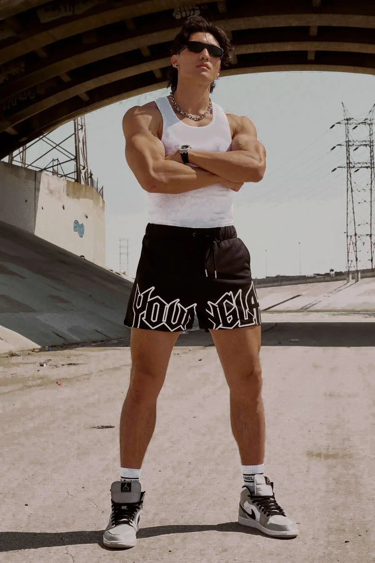 Men's shorts mesh fitness breathable quick drying outdoor basketball