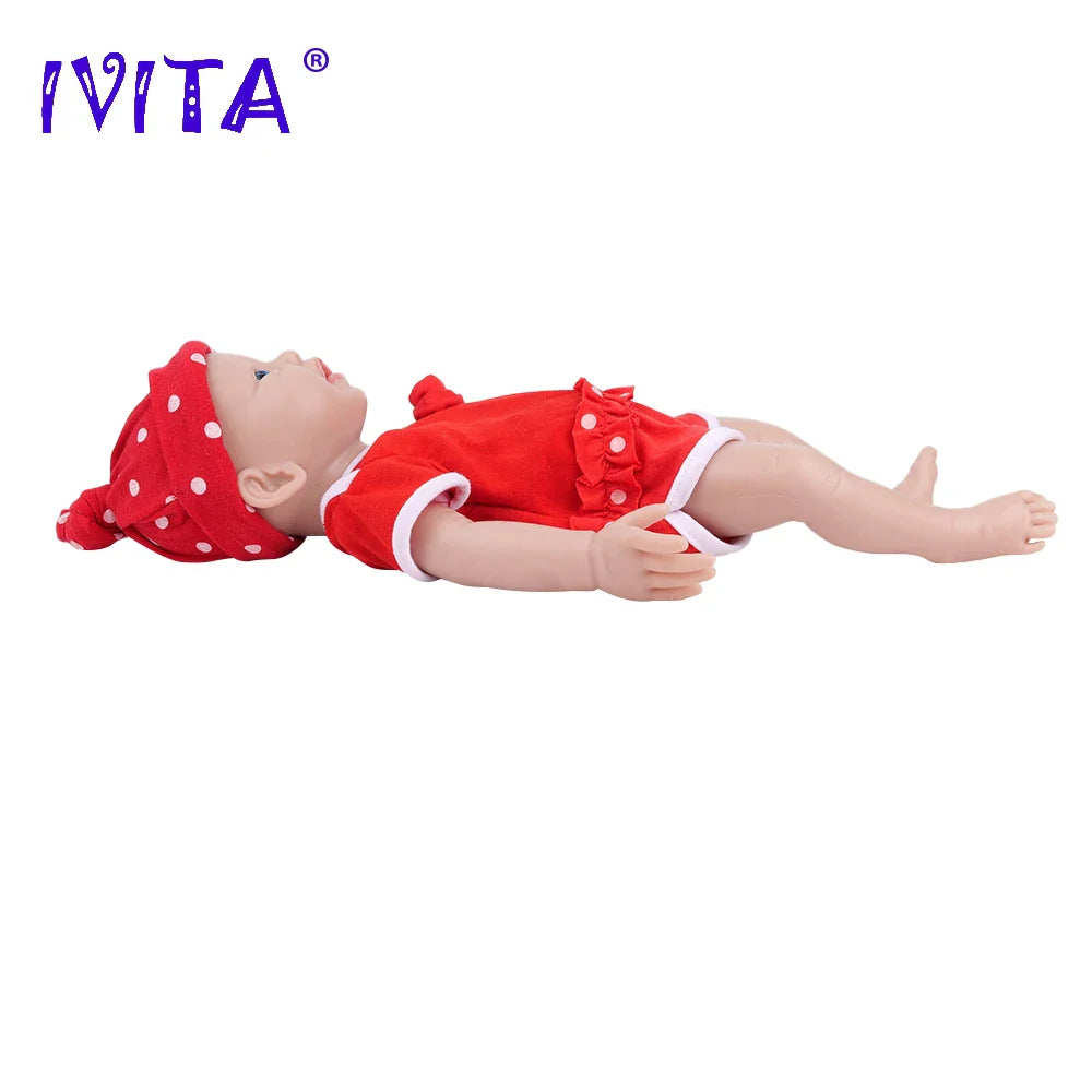 IVITA WG1554 14.96 inch 1.58kg 100% Full Body Silicone Reborn Baby Doll Soft Dolls Realistic Girl Baby DIY Blank Children Toys