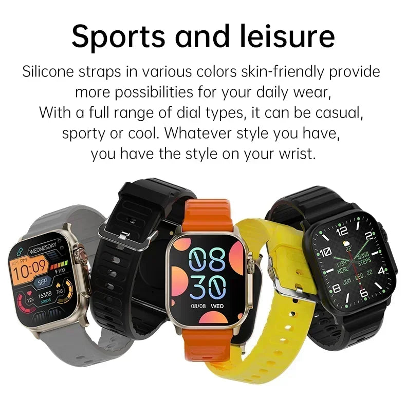 2026 New T800 Ultra 2 Smart Watch Men 49mm Series8 AMOLED Screen NFC Compass Waterproof For Apple Watch IWO Ultra 8 Smartwatch