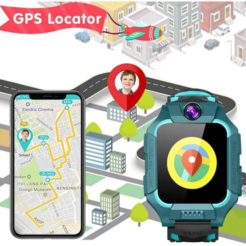 Lenovo Smart Watch Kids 4G Sim Card 2G Internet SOS Tracker Call Phone Voice Chat Photo Children Smartwatch Camera Boy Girl Gift