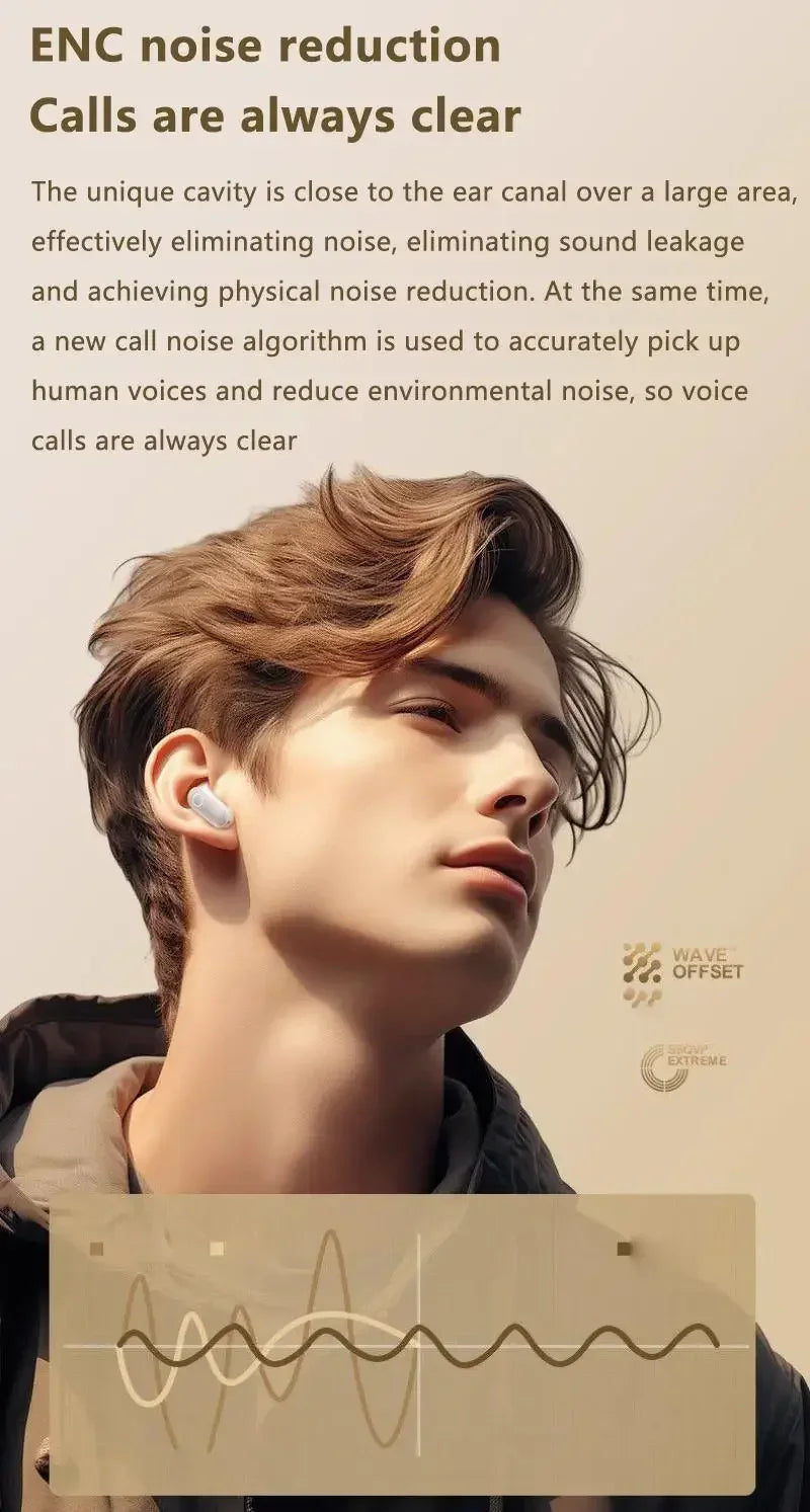 Mini Comfortable Noise-cancelling True Wireless Bluetooth Headphones With High Sound Quality Bluetooth 5.4 Earphones NEW 2025