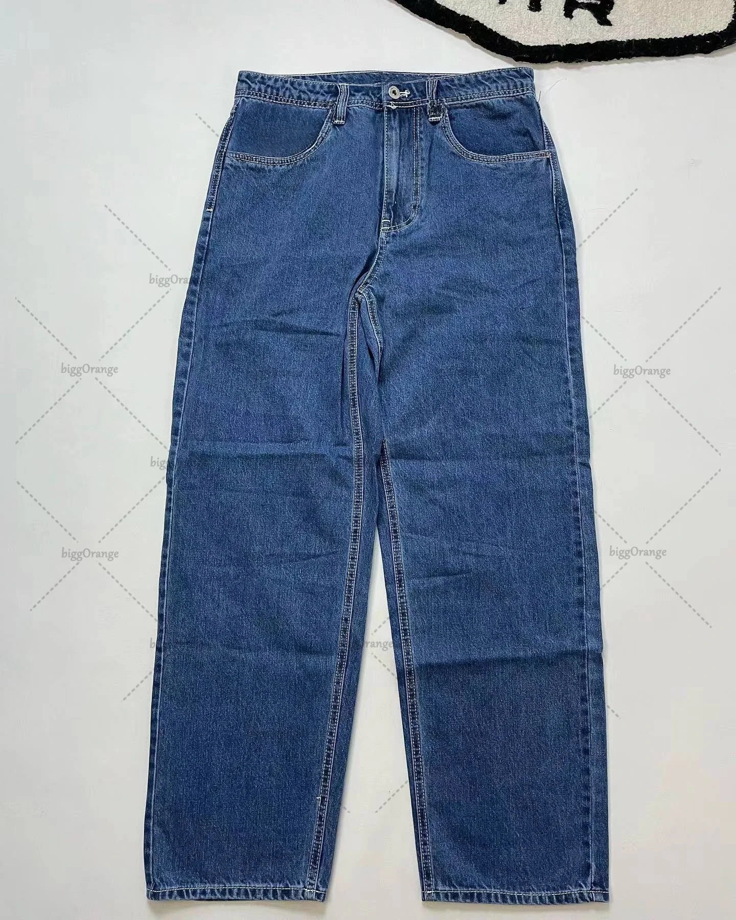 jeans Y2K oversized letter printed denim trousers for men and women