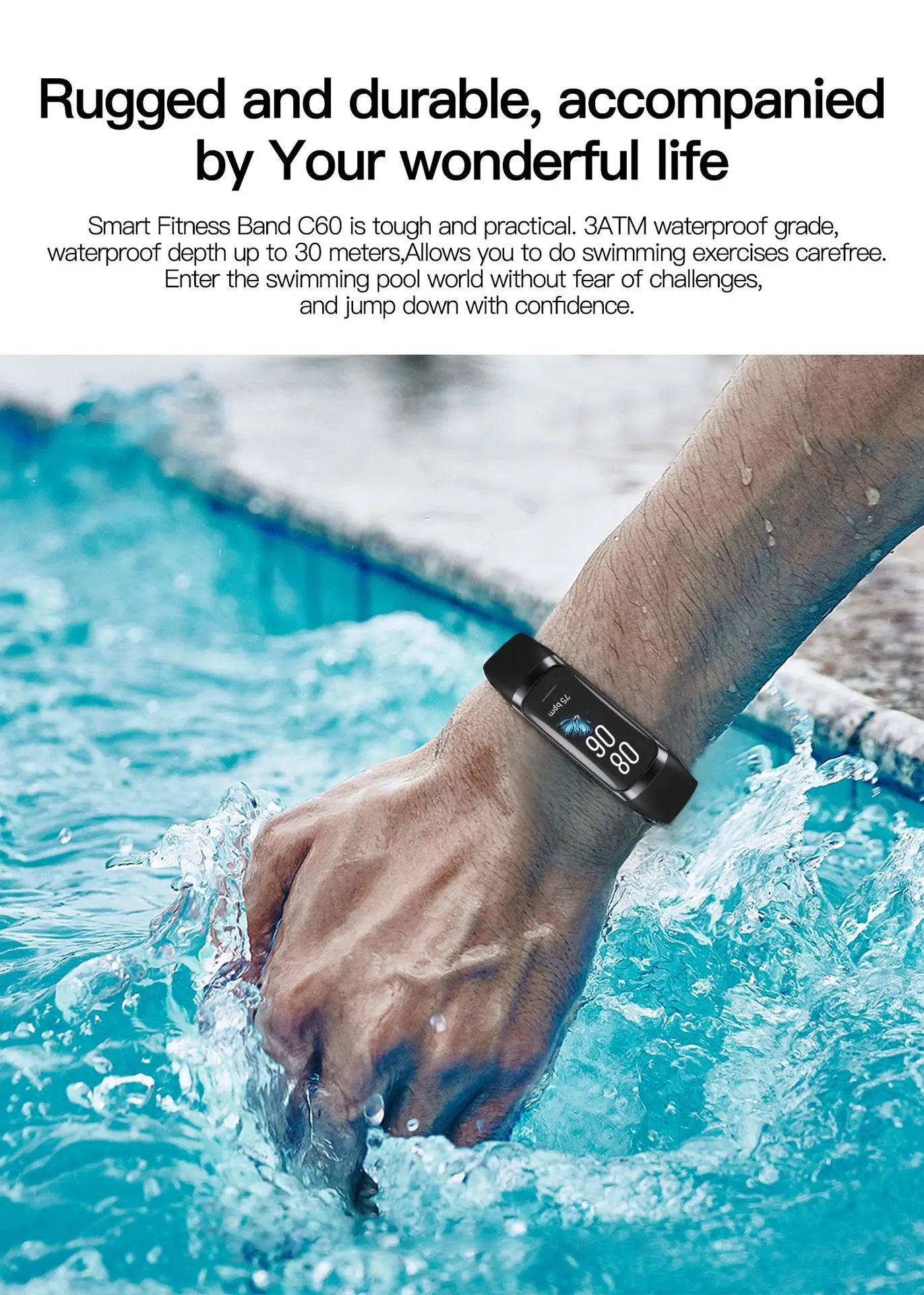 Amoled Smart Watch Smartwatch Band Women Men Heart Rate Blood Oxygen Waterproof Connected Smart Bracelet Sport Fitness Tracker
