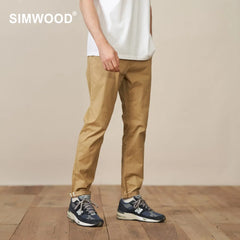 Tapered Pants Men Basic Comfortable Chinos Smart Casual