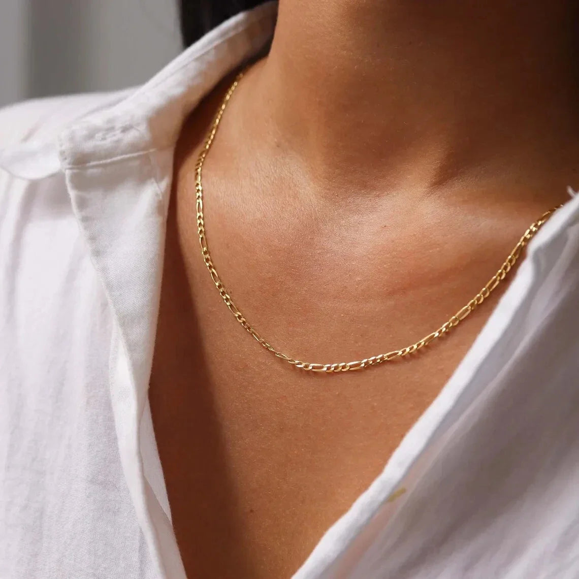 5Pcs/Lot Stainless Steel Bead Rope Link/Cuban/Paperclip Links Snake Chain Necklace Diy Women Jewelry 18K Gold Color Neck Chains