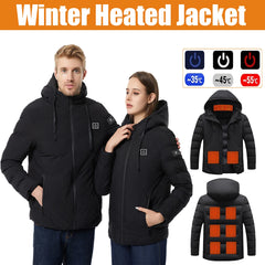 Men's Heated Jacket, Winter Warm Outdoor USB Electric Heated Jacket with 9 Carbon