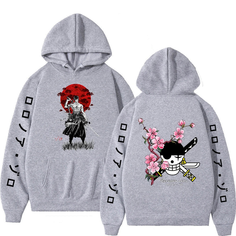 Japanese Anime One Piece Luffy Roronoa Zoro Sanji Harajuku Hoodies Men's Women