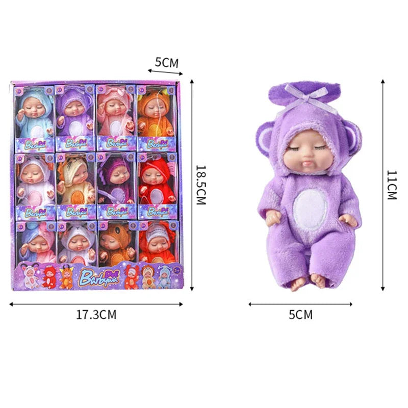 12Pcs/Set Sleeping Reborn Baby Doll Kit Toys Mini Constellations Baby Cute Adorable Dolls Playset Birthdays Gifts For Kids