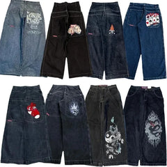 Y2K Baggy Jeans men vintage Embroidered high quality jeans Hip Hop Goth streetwear