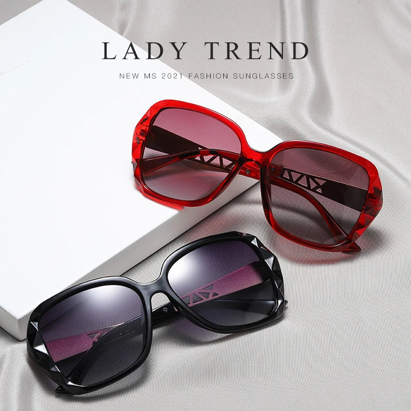 The new 2022 big box polarized sunglasses han edition tide female uv web celebrity sunglasses driving round glasses female
