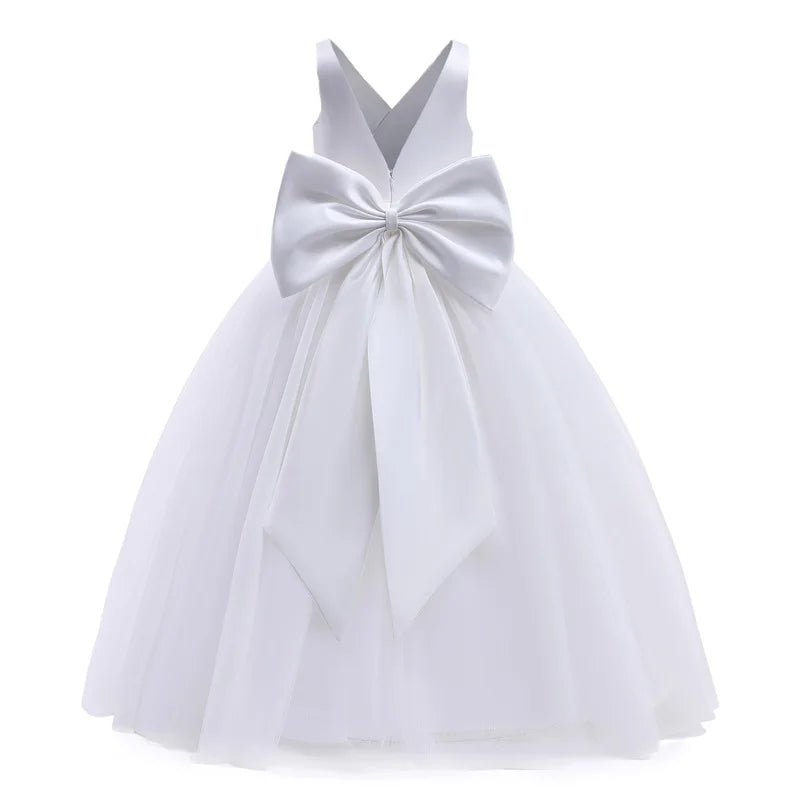 Summer Elegant Teenage Girls Evening Party Formal Prom Long Gown Kids Backless Birthday Wedding Princess Dress for Girls 5-14Yrs