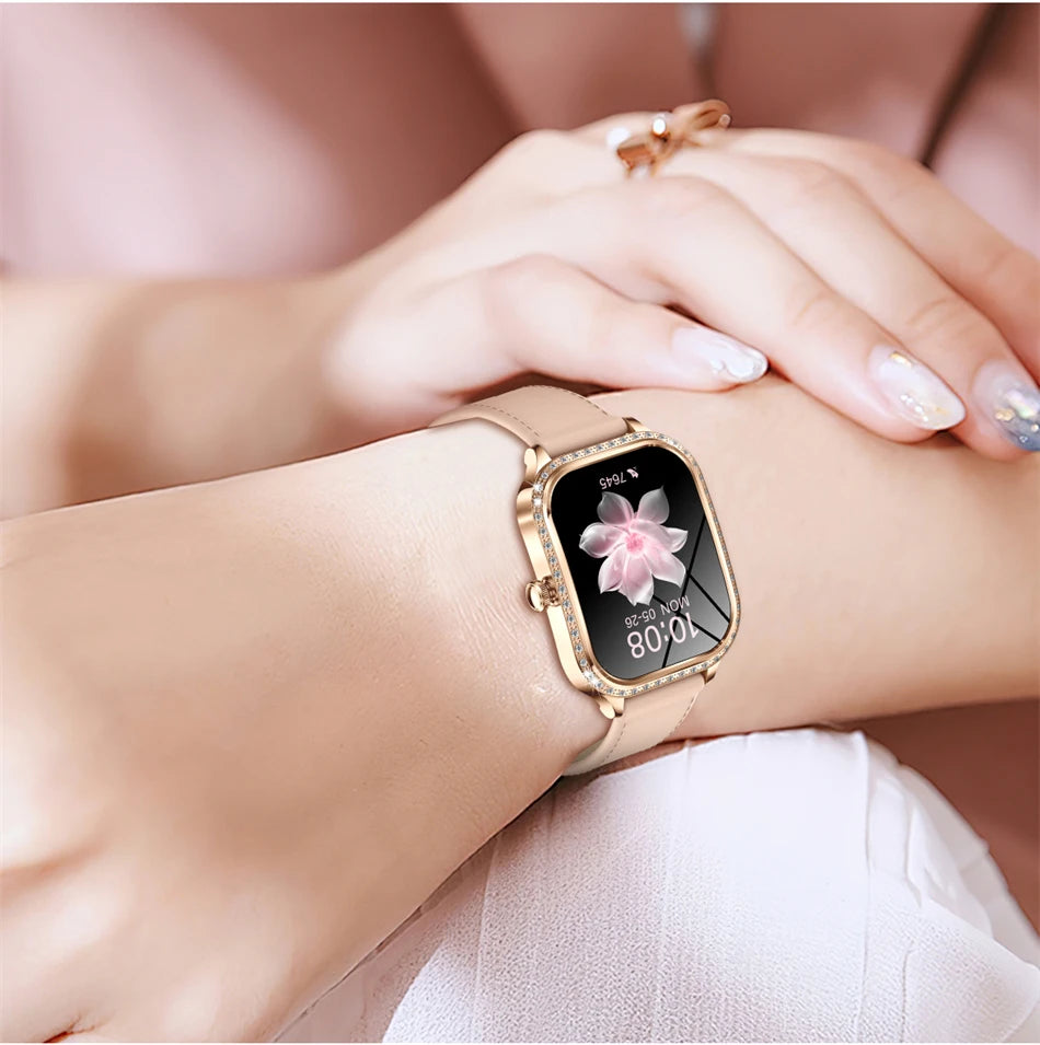 New Luxury Smart Watch Women 1.75" HD Display Heart Rate Sport Fitness IP68 Waterproof Bluetooth Call Smartwatch For Lady Gift