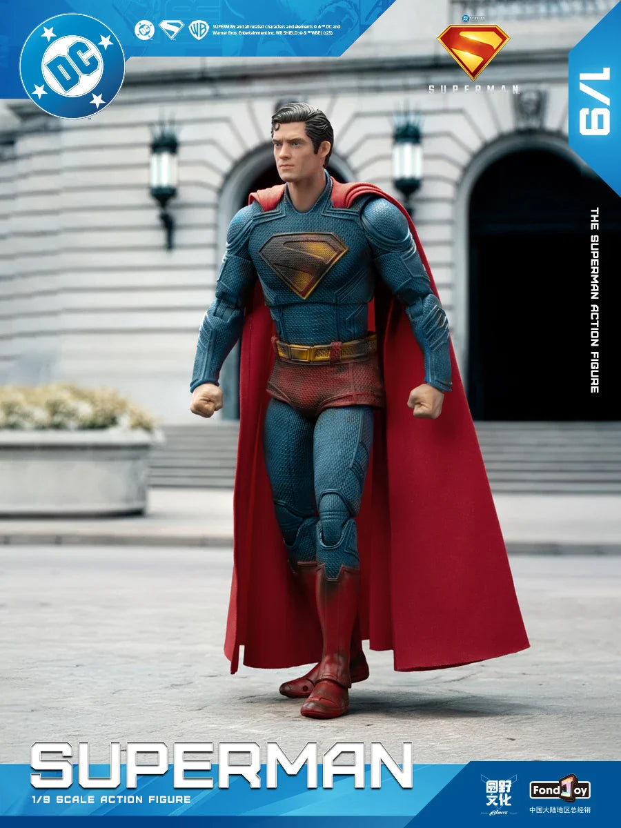 2025 Original Fondjoy David Corenswet Superman Action Figure 1/9 New SupermanFigure PVC Joint Movable Kid Toy Boy Gift