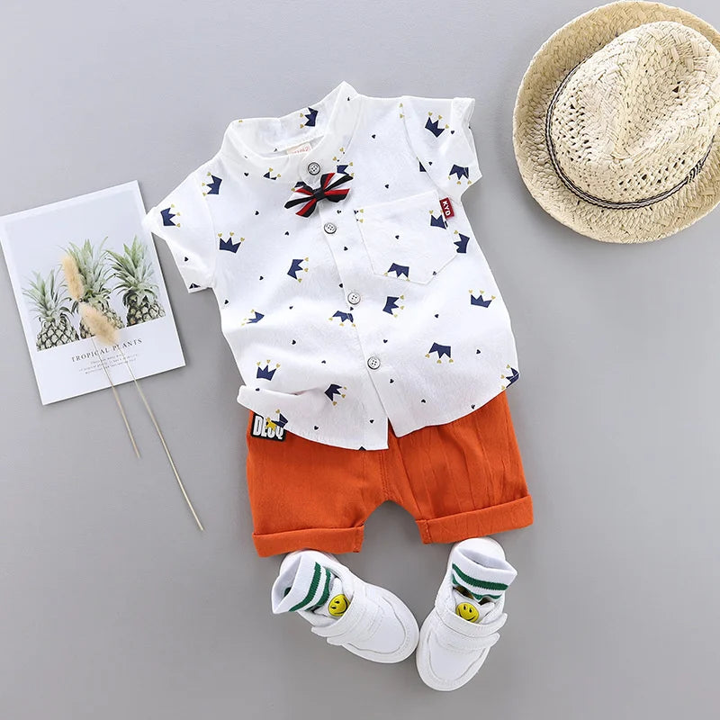 New Summer Baby Clothes Suit Kids Boys Clothing Children Casual Shirt Shorts 2Pcs/Sets Toddler Sports Costume Infant Tracksuits